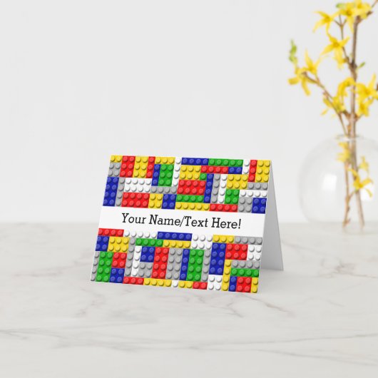 Gebäude blockiert den Primärfarbenjungen Geburtsta Karte (Gelbe Blume)