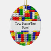 Gebäude blockiert den Primärfarbenjungen Geburtsta Keramik Ornament (Rechts)