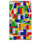 Gebäude blockiert den Primärfarbenjungen Geburtsta Kleine Geschenktüte (Rückseite)