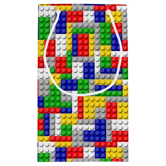 Gebäude blockiert den Primärfarbenjungen Geburtsta Kleine Geschenktüte (Rückseite)