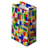 Gebäude blockiert den Primärfarbenjungen Geburtsta Kleine Geschenktüte (Rückseite Schrägansicht)