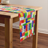 Gebäude blockiert den Primärfarbenjungen Geburtsta Kurzer Tischläufer (Beispiel)