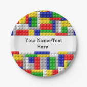 Gebäude blockiert den Primärfarbenjungen Geburtsta Pappteller (Vorderseite)