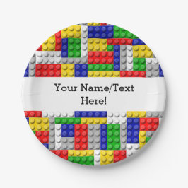 Gebäude blockiert den Primärfarbenjungen Geburtsta Pappteller