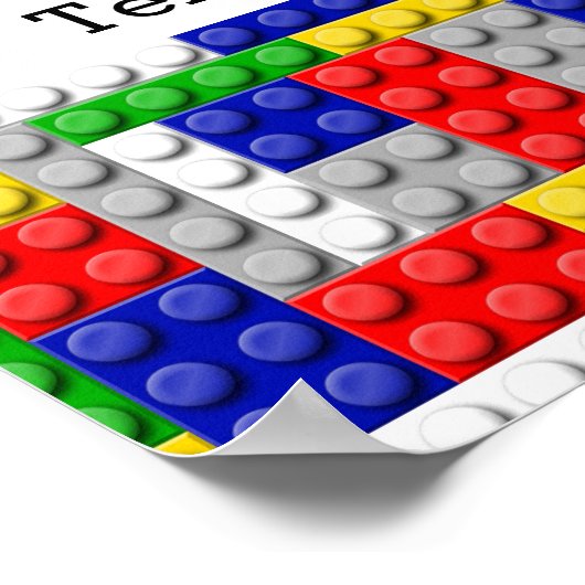 Gebäude blockiert den Primärfarbenjungen Geburtsta Poster (Ecke)