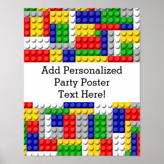 Gebäude blockiert den Primärfarbenjungen Geburtsta Poster (Vorne)