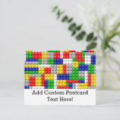 Gebäude blockiert den Primärfarbenjungen Geburtsta Postkarte (Stehend Vorderseite)