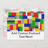 Gebäude blockiert den Primärfarbenjungen Geburtsta Postkarte (Vorne/Hinten)