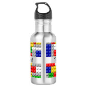 Gebäude blockiert den Primärfarbenjungen Geburtsta Trinkflasche (Rückseite)