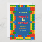 Gebäude blockiert Geburtstag, 1. Bau Einladung (Vorderseite)