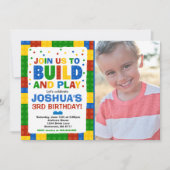 Gebäude blockiert Geburtstags Einladungs-Ziegelste Einladung (Vorderseite)