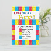 Gebäude blockiert Geburtstagseinladung Einladung (Stehend Vorderseite)