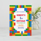 Gebäude blockiert Geburtstagseinladung, Gebäude Einladung (Stehend Vorderseite)