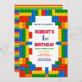 Gebäude blockiert Geburtstagseinladung, Gebäude Einladung (Vorne/Hinten)