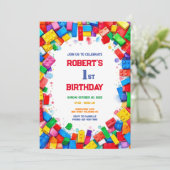 Gebäude blockiert Geburtstagseinladung, Gebäude Einladung (Stehend Vorderseite)