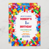 Gebäude blockiert Geburtstagseinladung, Gebäude Einladung (Vorne/Hinten)