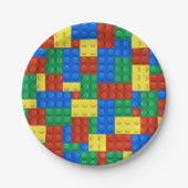 Gebäude blockiert Geburtstagseinladung, Jungen zum Pappteller (Vorderseite)