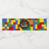 Gebäude blockiert Geburtstagsteine Wasserflasche E Wasserflaschenetikett (Einzelnes Label)