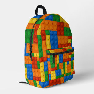 Gebäude Blockiert Musterpattern Spielzeug Spielste Bedruckter Rucksack