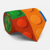 Gebäude Blockiert Musterpattern Spielzeug Spielste Krawatte (Gerollt)