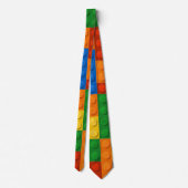 Gebäude Blockiert Musterpattern Spielzeug Spielste Krawatte (Rückseite)