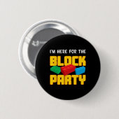 Gebäude blockiert Party vor der Arbeit Männer Frau Button (Vorne & Hinten)
