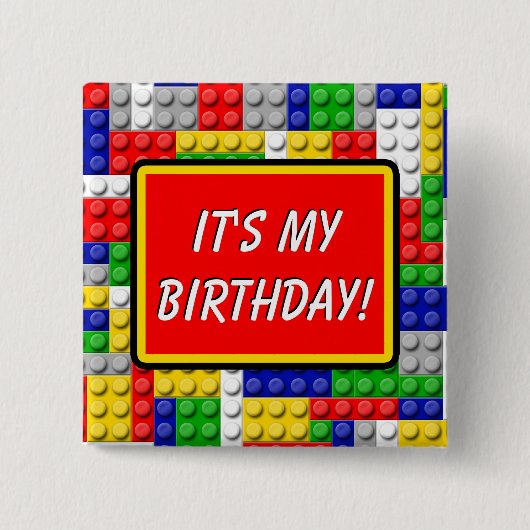 Gebäude blockiert primäre Geburtstagsparty Button (Vorderseite)