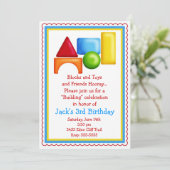 Gebäude blockiert Spielzeugeinladungen Einladung (Stehend Vorderseite)