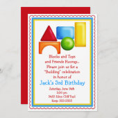 Gebäude blockiert Spielzeugeinladungen Einladung (Vorne/Hinten)