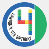 Gebäude-Blockkleber für das Party des 4. Party Runder Aufkleber (Vorderseite)