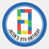 Gebäude-Blockkleber für das Party des 8. Party Runder Aufkleber (Vorderseite)