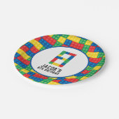 Gebäude Blocks 8. Geburtstagspapier-Teller Pappteller (Schrägansicht)