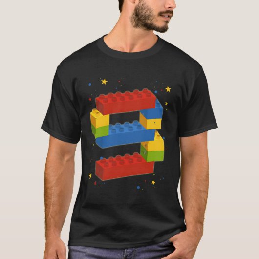Gebäude Blocks Birthday Boy Girl 9 Jahre alt Bric T-Shirt (Vorderseite)
