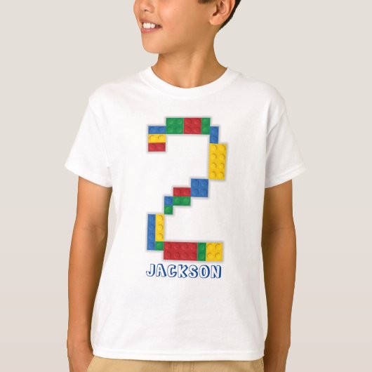 Gebäude Blocks Birthday Bricks 2 Jahre T - Shirt (Vorderseite)