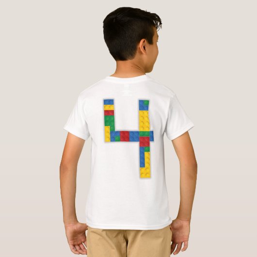 Gebäude Blocks Birthday Bricks 4 Jahre T - Shirt (Schwarz voll)