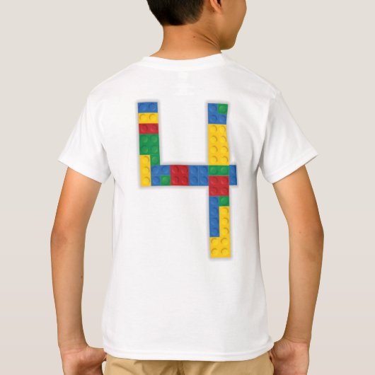 Gebäude Blocks Birthday Bricks 4 Jahre T - Shirt (Rückseite)
