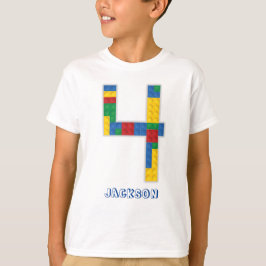 Gebäude Blocks Birthday Bricks 4 Jahre T - Shirt