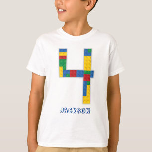 Gebäude Blocks Birthday Bricks 4 Jahre T - Shirt