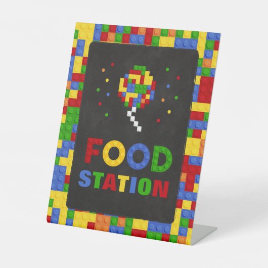 Gebäude Blocks Boy Birthday Food Party Sockelschild (Vorderseite)