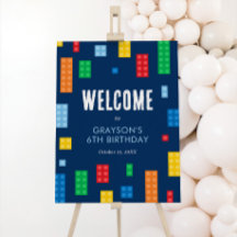 Gebäude Blocks Boy Geburtstag Begrüßungszeichen