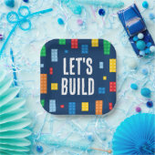 Gebäude Blocks Boy Geburtstag Pappteller (Party)