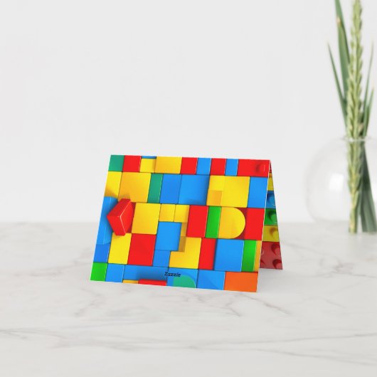 Gebäude Blocks Geburtstag Dankeskarte (Rückseite)