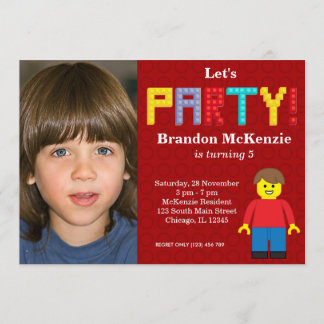 Gebäude Blocks Geburtstag Einladung