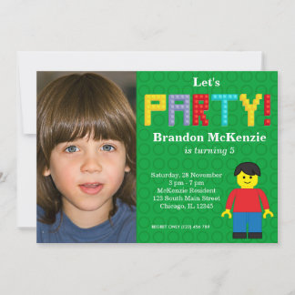 Gebäude Blocks Geburtstag Einladung