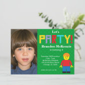 Gebäude Blocks Geburtstag Einladung (Stehend Vorderseite)