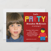 Gebäude Blocks Geburtstag Einladung (Vorderseite)