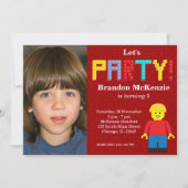 Gebäude Blocks Geburtstag Einladung (Vorderseite)