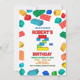 Gebäude Blocks Geburtstag, Gebäude Party Einladung