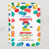 Gebäude Blocks Geburtstag, Gebäude Party Einladung (Vorne/Hinten)