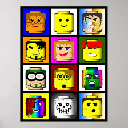 Gebäude Blocks Heads Poster (Vorne)